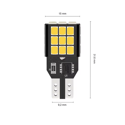 Set 2 x bec LED T15 W16W 1100 lm, Canbus - fara eroare